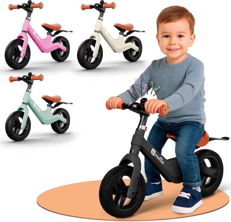 Mallie Draisienne 2 Ans avec Sonnette, Vélo d’Équilibre Léger, Roues 14 Pouces, Enfants de 2 à 5 Ans