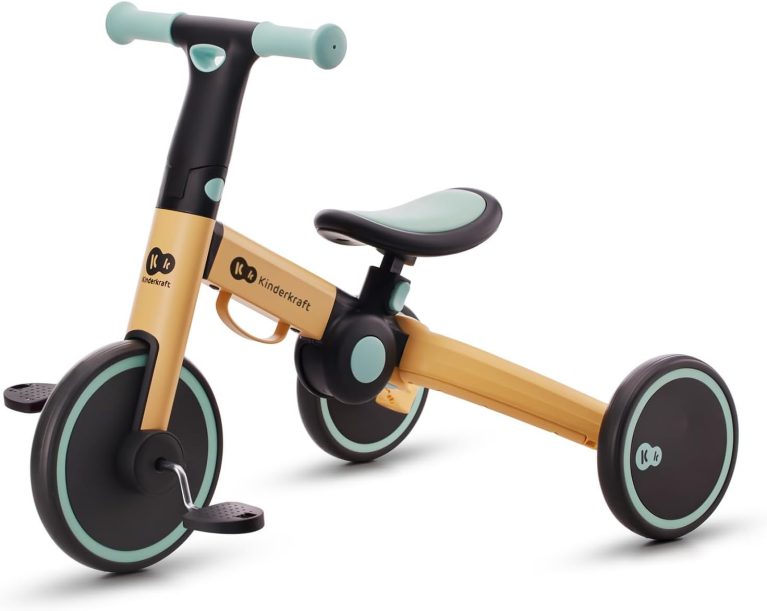Kinderkraft 4TRIKE Tricycle 3en1 Pliable, dès 12 Mois, jusqu'à 25 kg, Bleu